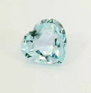 BEAUTIFUL 4.97 CARAT NATURAL AQUAMARINE 12x11mm Heart cut LOOSE GEMSTONES - Picture 1 of 5