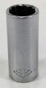 S-K SOCKET - 3/8" DRIVE - 9/16" - 12 POINT DEEP SOCKET - 1-7/8" DEEP - Foto 1 di 3