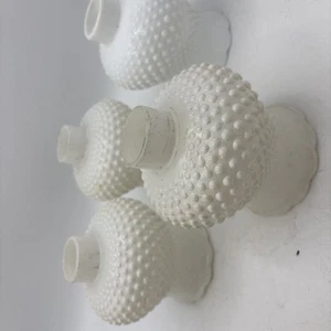 2 Vintage Pair Glass Globe White Hobnail Hurricane Shade - Picture 1 of 9