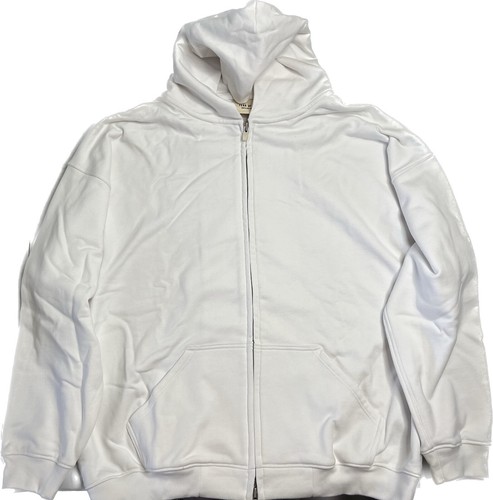 Felpa con cappuccio bianca cerniera intera Fear of God sesta collezione Fear of God media nuovissima
