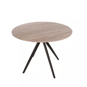 Aspen Round Dining Table With Black Pedestal Leg Frame - Picture 1 of 8