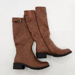 St. John's Bay Damen Duluth Blockabsatz Reitstiefel Cognac 7M - Bild 1 von 6