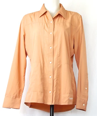 Camisa de pesca Simms rosa salmón abotonada L/S poliéster ventilado para mujer L Foto 1 de 4