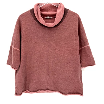 James Perse Standard Melange Cropped Funnel Neck Size 3 US L Red Sweatshirt - Image 1 of 4