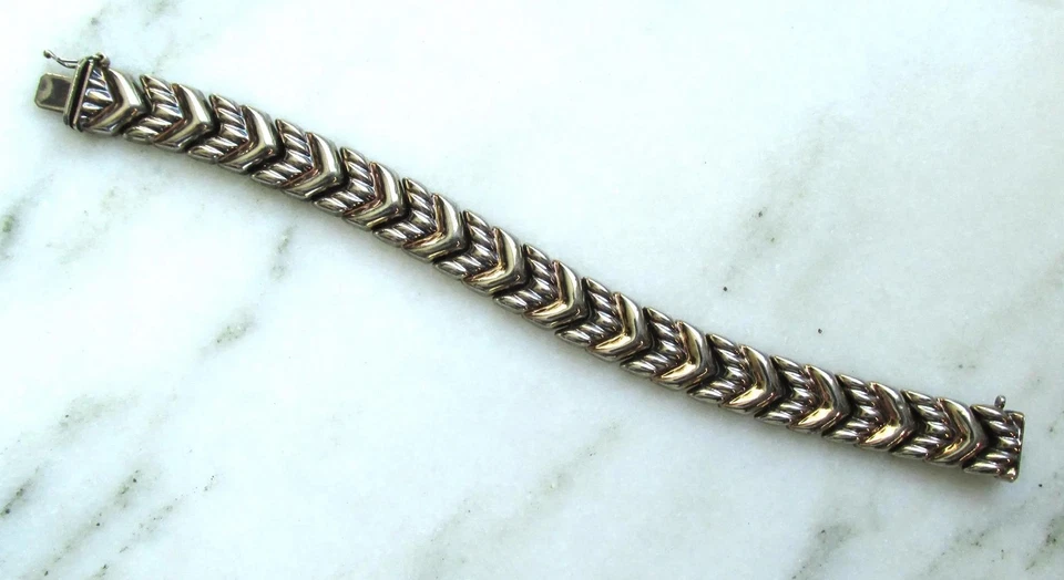 Pulsera de eslabones de plata esterlina vintage Milor Italia ETC10203 Foto 1 de 4