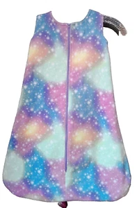 Handmade Fleece/Flannel Lined Cozy Baby Sleep Sack Multi Stars 9-18 Months - Picture 1 of 3