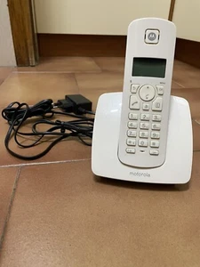 TELEFONO CORDLESS MOTOROLA C403E PERFETTAMENTE FUNZIONANTE COLORE BIANCO - Foto 1 di 5
