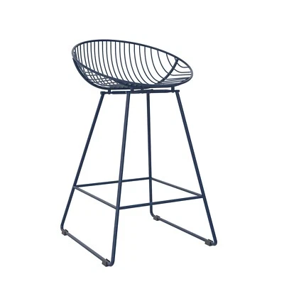 CosmoLiving by Cosmopolitan Ellis Wire Counter Stool, Navy - Image 1 of 4
