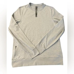 VUORI Ponto Performance Crew Sweatshirt Men's Med Gray Zip Pocket - Picture 1 of 9