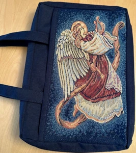 VINTAGE NUOVO ZONDERVAN GRANDE ANGELO ARAZZO FULL ZIP CUSTODIA BIBBIA CON MANICI - Foto 1 di 6