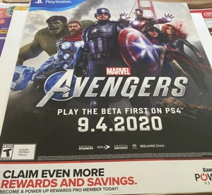 Poster esposizione negozio Play Station 4 Avengers 24x28, lotto di 2 - Foto 1 di 7