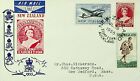 Sephil New Zealand 1955 Int'l Stamp Exhib. Auckland Airmail Cover W/ 3V To Usa