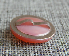 Antique Vtg  Button Pink Victorian Glass   4 Hole Shank  ~Apx: 7/8"~#219-C