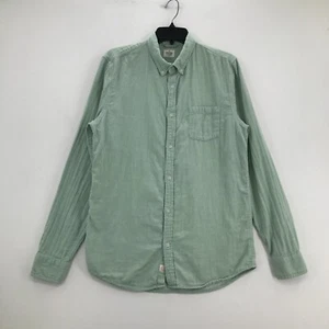 Marine Lagenlook Hemd Herren Medium Large Marge Grün Knopfleiste Langarm Tasche - Bild 1 von 19