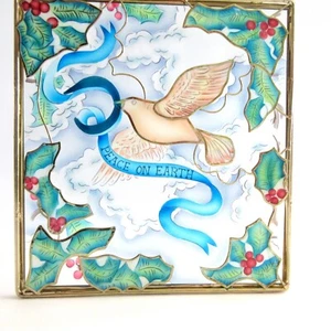 Christmas Peace on Earth Stained Glass Suncatcher with Dove House of Lloyd - Picture 1 of 9