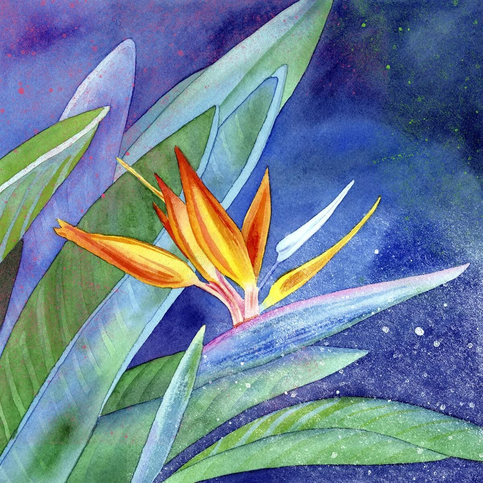 Ceramic Backsplash Tile Mural Floral Kitchen/Bathroom - Bird of Paradise - Image 1 of 1