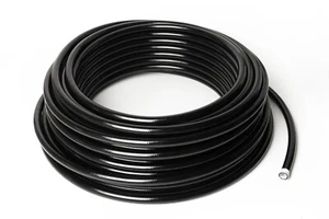 0,5m PTFE Stahlflexleitung Dash 6 / -6 AN / JIC 6 Schwarz PU Kraftstoffeitung - Picture 1 of 3