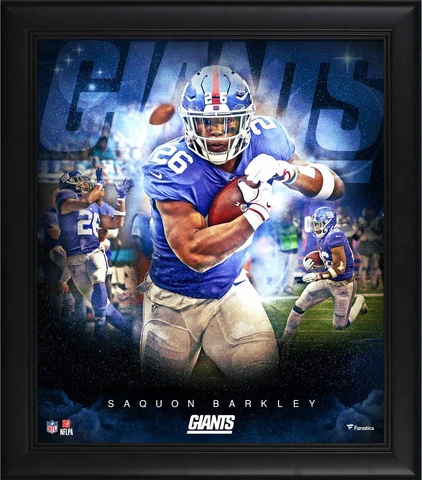Saquon Barkley New York Giants Framed 15x17 Stars of the Game Collage Cover
