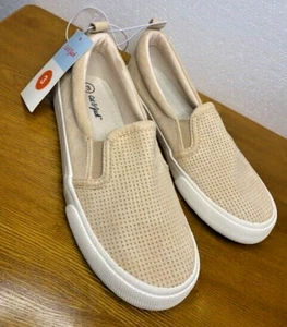 Girls Size 3 Cat & Jack Tan-Glittery Slip-On Sneakers, NEW! - Bild 1 von 6