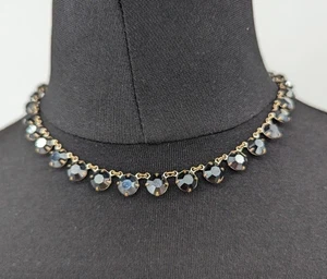 Vintage Black Faceted  Riviere Necklace READ DESCRIPTION - Picture 1 of 11