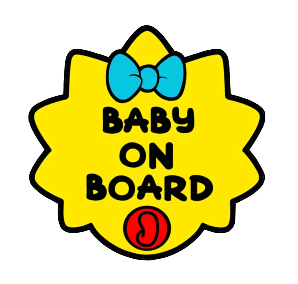 The Simpsons Maggie Simpson Baby on Board Car Sticker Decal 4" - 3 Pack - Image 1 of 1