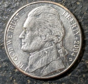 2004-D 5c Nickel Keel Boat Bu Uncirculated Heavily Struck Through Grease Error - Picture 1 of 12