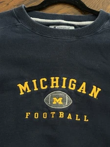 Champion Michigan Football Embroidered Sweatshirt Adult Blue Crewneck 2XL - Picture 1 of 8
