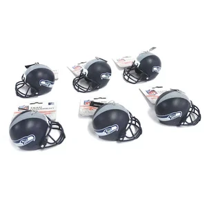 NFL Seattle Seahawks Holiday Christmas Ornament Resin Helmet - Set of 6 - Picture 1 of 6