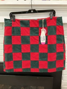 Castaway Clothing Holiday Skirt NEW W/ tags Red Green Patchwork Size 16 Corduroy - Picture 1 of 13