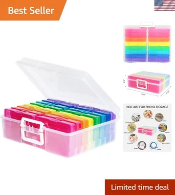 Estuche de Almacenamiento de Fotos Caja Organizadora con Asa Paquete de 16 Capacidad Extra Grande Foto 1 de 4