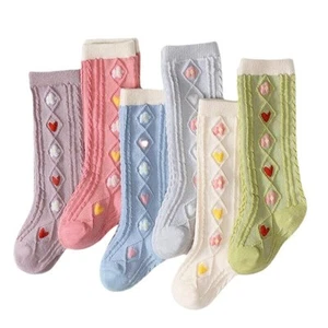 3 Pairs Flower Baby Socks Newborn Girl Knee High Socks Infant Toddler Long Socks - Picture 1 of 20