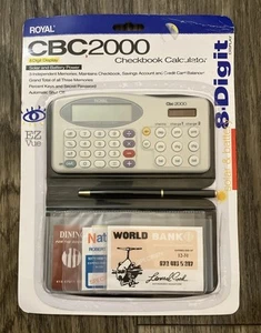 Royal CBC2000 8 Digit Checkbook Calculator Solar/battery Checkbook Wallet NIB - Picture 1 of 4