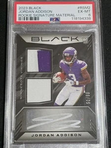 2023 Panini Black Jordan Addison #RSM2 Dual Patch Rookie AUTO /99 PSA 6 - Picture 1 of 4