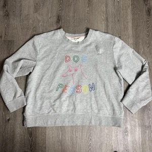 BODEN Hannah XL besticktes Sweatshirt grau meliert HUNDMENSCH Baumwollmischung - Bild 1 von 15