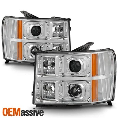 Fit 2007-2014 GMC Sierra 1500 / 2500HD / 3500HD LED 车头灯左右灯 — 第 1/4 张图片
