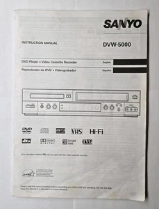 Sanyo DVW-5000 DVD / VCR Combo Player Instruction Manual - Picture 1 of 5