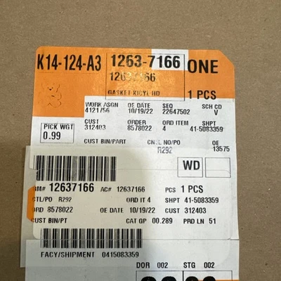 Motor de junta de culata AC Delco 12637166 para Chevy Buick Regal Equinox GMC Foto 1 de 4