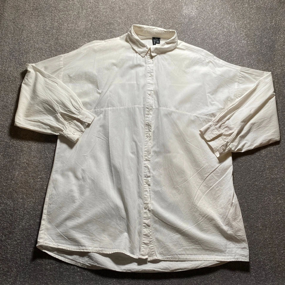 Camisa Vero Moda Feminina Pequena Branca Oversized Manga Longa Algodão - Imagem 1 de 4