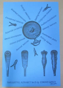 Edward Gorey - Thoughtful Alphabet #15 / Sgd. Ltd. Ed. Print, '96, 18" x 12" NF - Picture 1 of 5