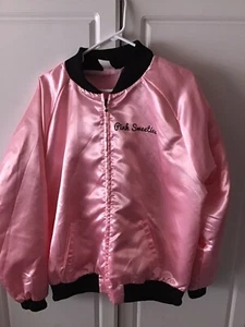 Spirit Halloween Women’s Pink Sweeties Satin Costume Jacket size 2x GREASE NWOT - Picture 1 of 4