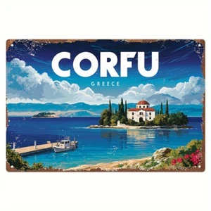 European Corfu Greece Rome Venice Italy Paris France Aluminum Sign 20cm x 30cm - Picture 1 of 31
