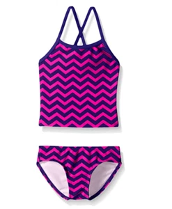 Kanu Surf Girl Kids Zigzag Melanie Sport Tankini Swimsuit Multi Size 14 00110 - Picture 1 of 2