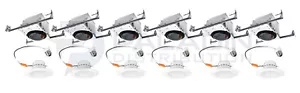4" LED Dimmable Downlight Retrofit Trim & E26 Housing Kit 13W UL IC Rated 6 Pack - Picture 1 of 11