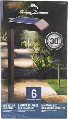 Tommy Bahama LED Solar Path Light, 6 Pack Die-Cast Aluminum 30 Lumen Waterproof - Image 1 of 4
