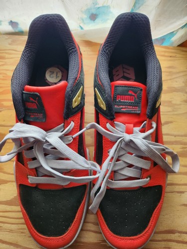 Puma Slipstream P.E.B. Sneakers stringate da uomo rosse nere scarpe casual 12 ottime condizioni