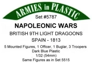 ARMIES IN PLASTIC SET 5787 NAPOLEONIC WARS BRITISH LIGHT DRAGOONS SPAIN 1813 - Picture 1 of 1