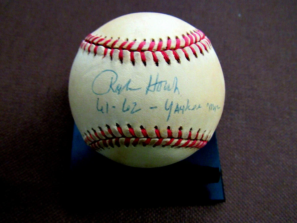 RALPH HOUK 61-62 YANKEES MANAGER SIGNED AUTO VINTAGE GAME USED OAL BASEBALL JSA  - Image 1 of 3