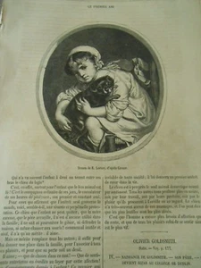 Le Premier Ami d'après Greuze Gravure Print 1853 - Picture 1 of 1