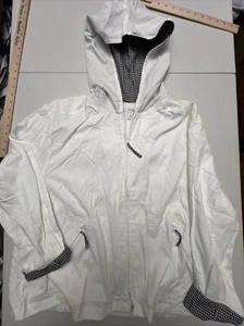 Dressbarn Full Zip Hooded Jacket Plus 3X White Long Sleeve Pockets NWT - Picture 1 of 17