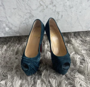 Christian Louboutin Damen Pumps blau Wildleder Plateau Heels 35,5 5,5 neuwertig - Bild 1 von 6